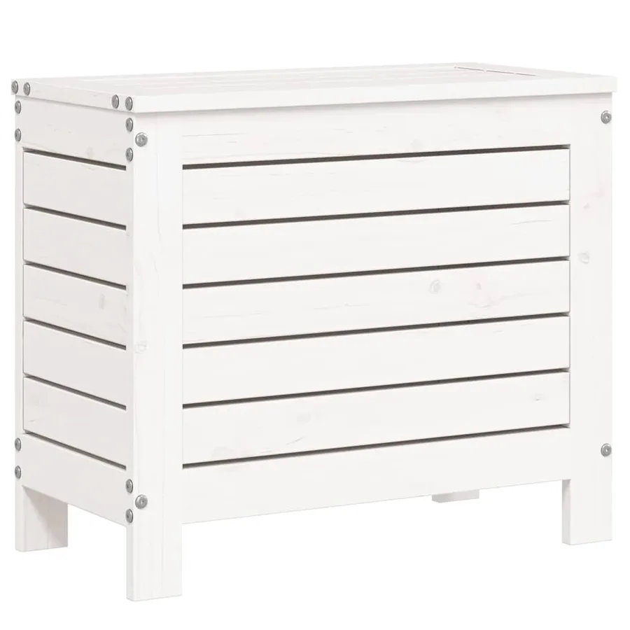 Salon de jardin 7 pcs blanc bois de pin massif - 10