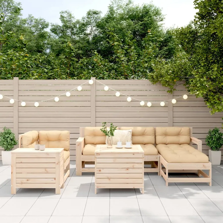 Salon de jardin 7 pcs bois de pin massif - 3