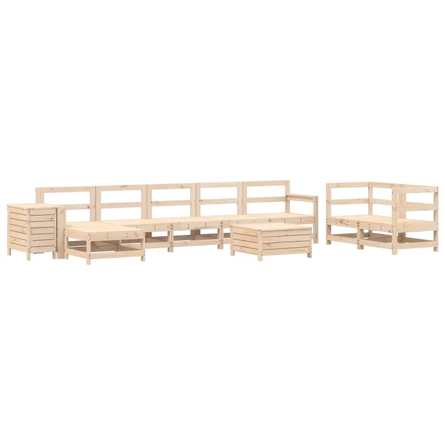 Salon de jardin 10 pcs bois de pin massif - 2