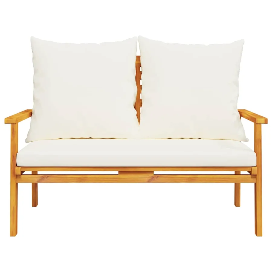 Salon de jardin 3 pcs avec coussins bois massif d'acacia - 5
