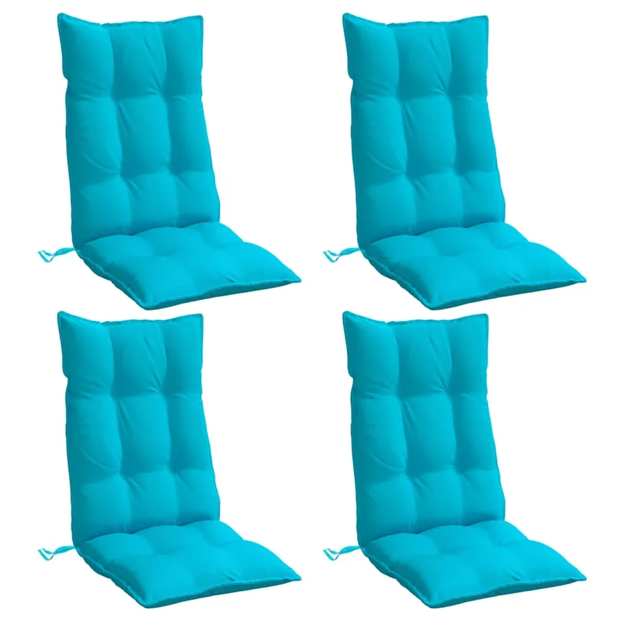 Coussins de chaise à dossier haut lot de 4 turquoise - 3