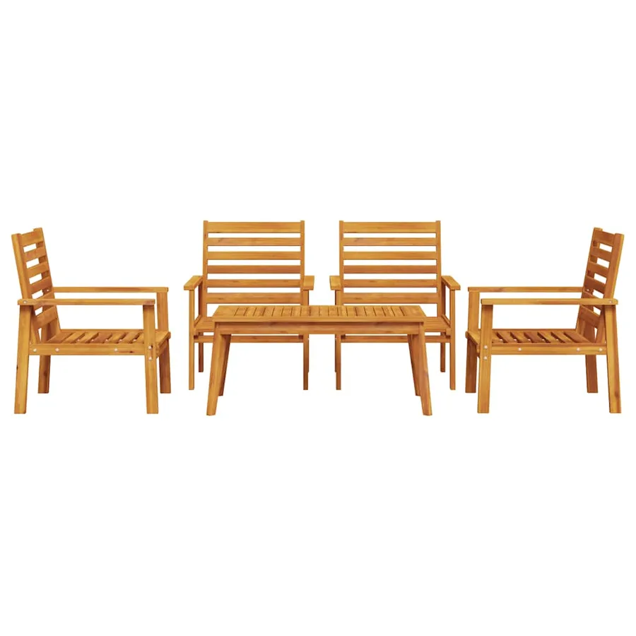 Salon de jardin 5 pcs bois d'acacia solide - 3