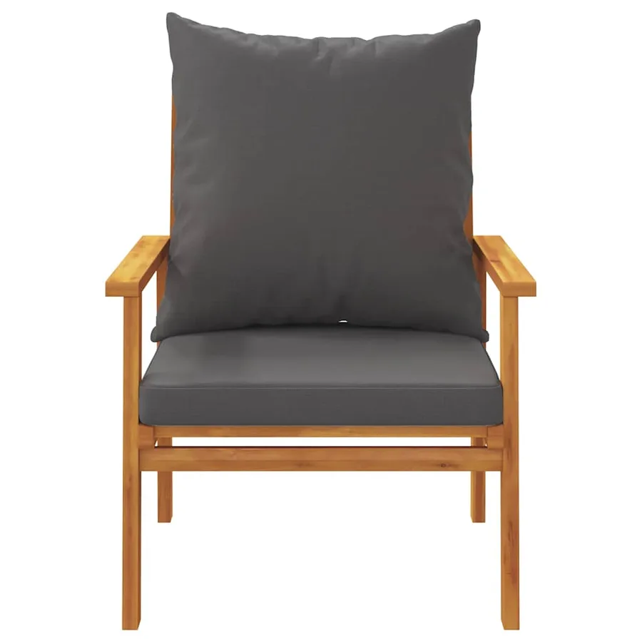 Salon de jardin 3 pcs avec coussins bois massif d'acacia - 6