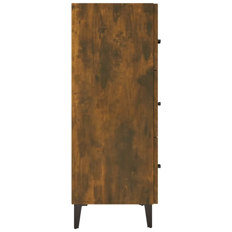 Buffet chêne fumé 69,5x34x90 cm bois d'ingénierie - 7