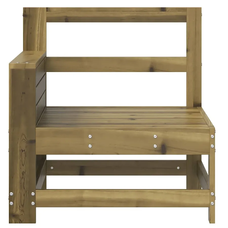 Canapé de jardin accoudoir avec table d'appoint pin imprégné - 4