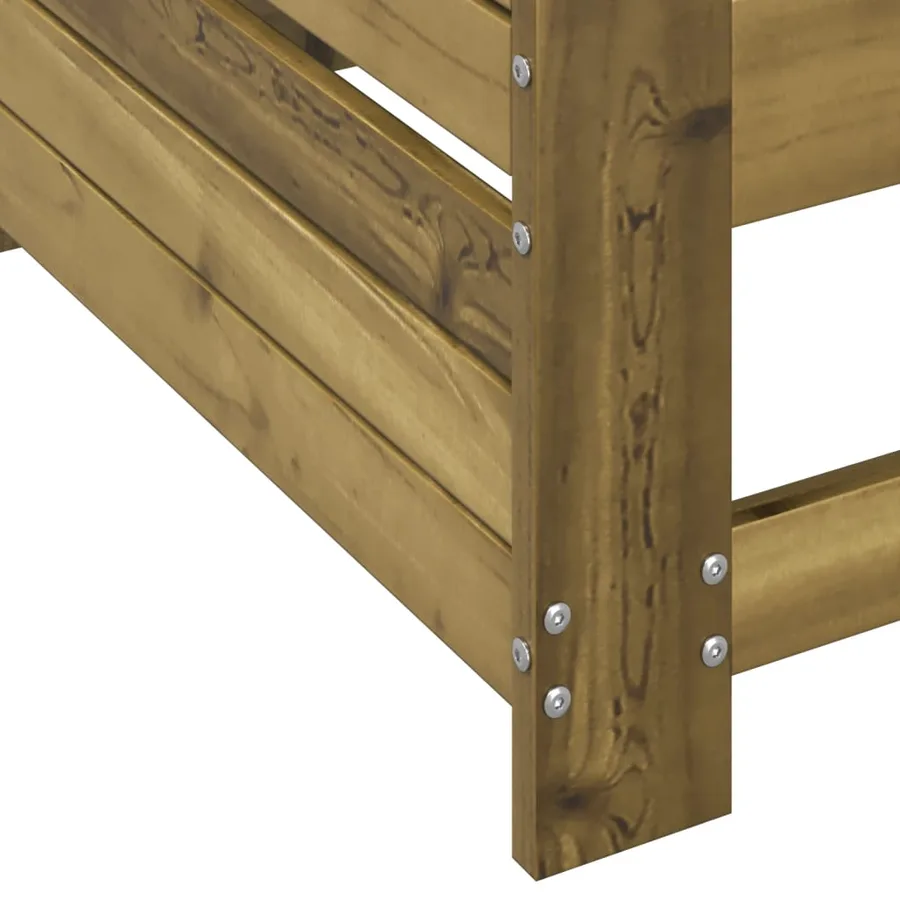 Canapé de jardin accoudoir avec table d'appoint pin imprégné - 8