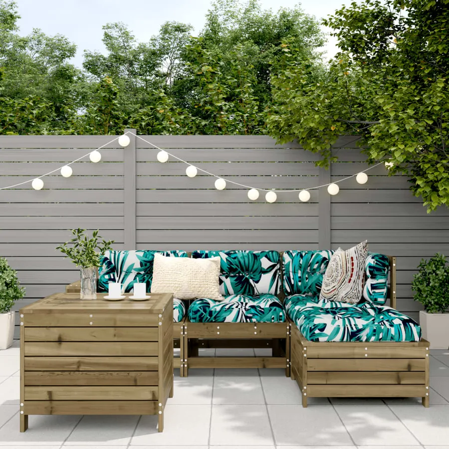 Salon de jardin 5 pcs bois de pin imprégné - 3