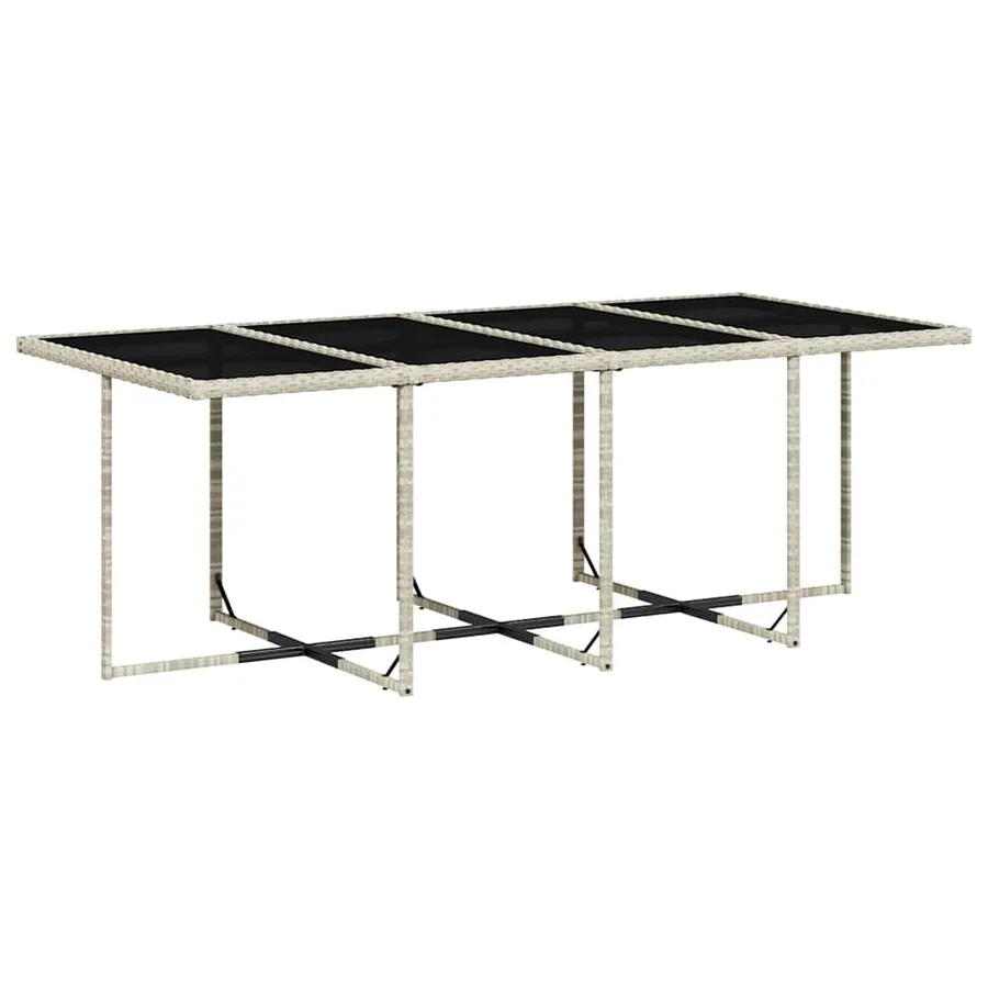 Ensemble à manger de jardin et coussins 9 pcs gris clair rotin - 4