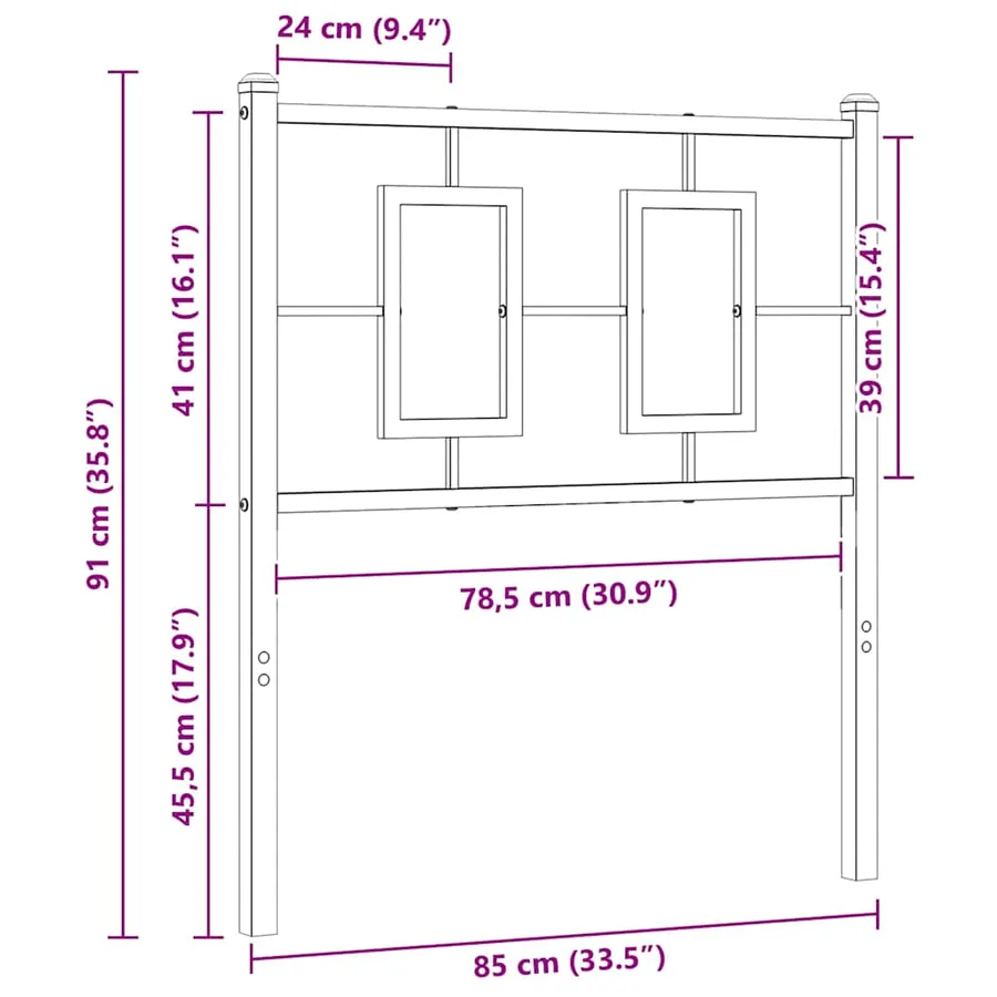 Tête de lit de remplacement métal blanc 80 cm - 7