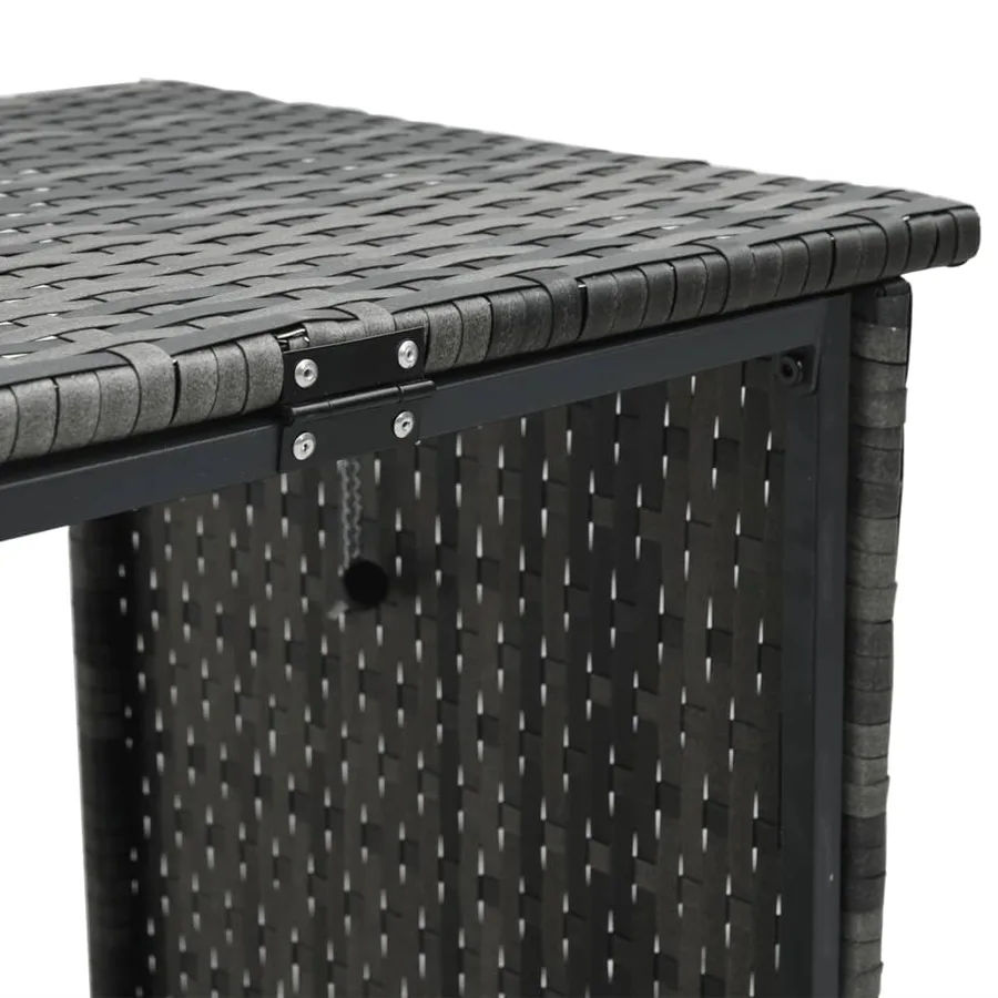 Canapé de jardin avec table et coussins en forme de L gris - 6