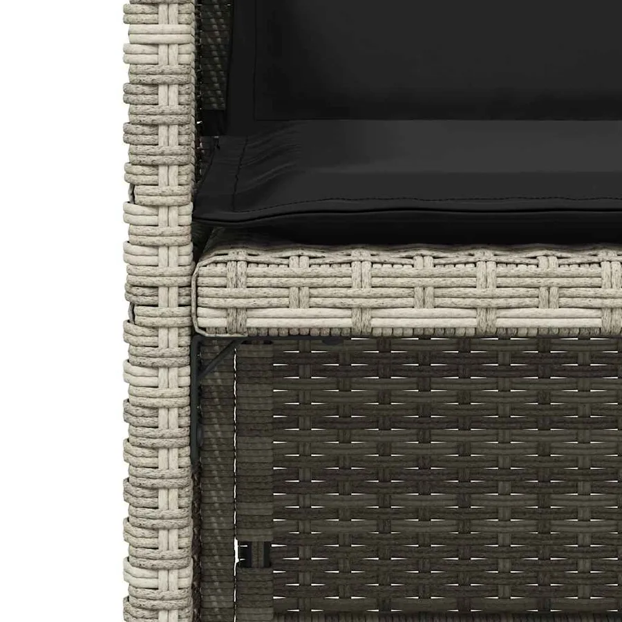 Chaises de jardin avec coussins lot de 4 gris clair poly rotin - 9