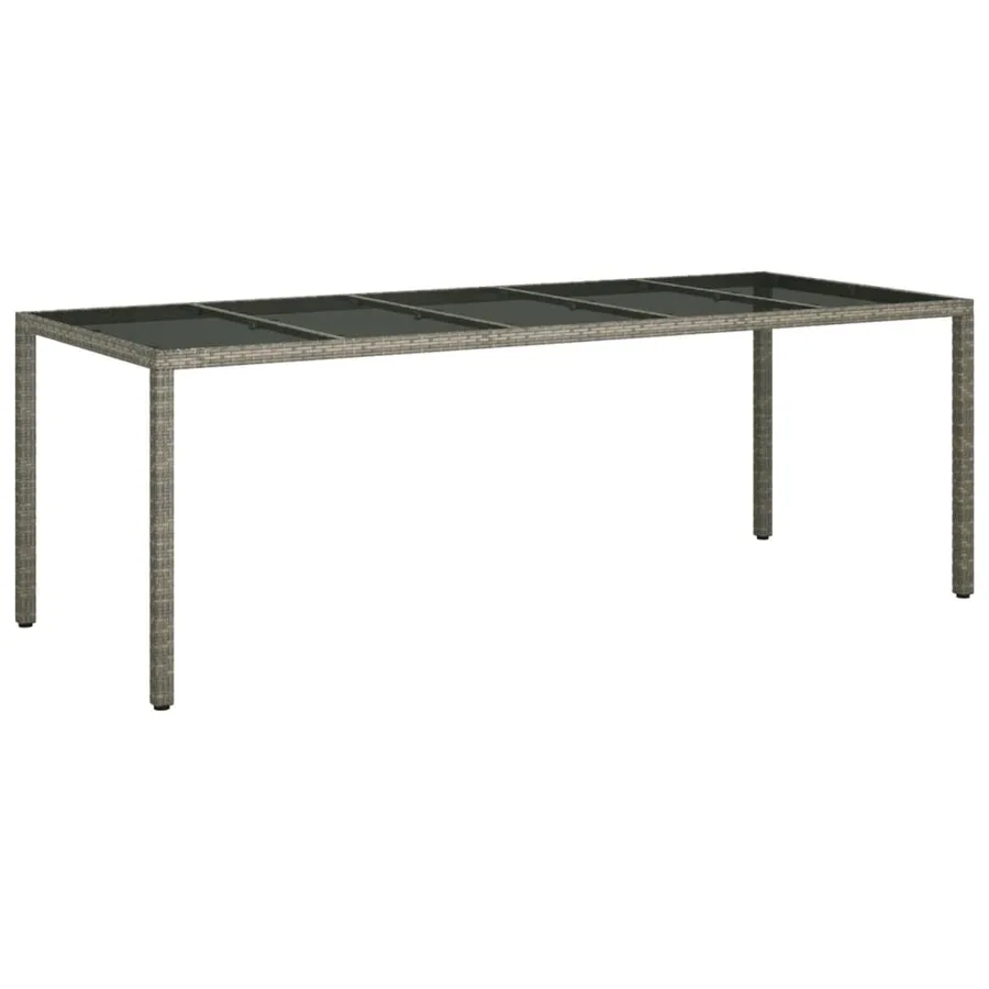 Ensemble à manger de jardin et coussins 9 pcs gris rotin verre - 4