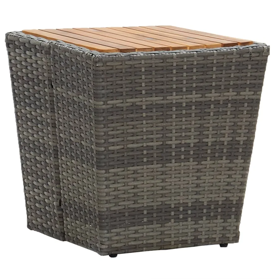 Ensemble de bistro avec coussins 3 pcs gris rotin et verre - 4