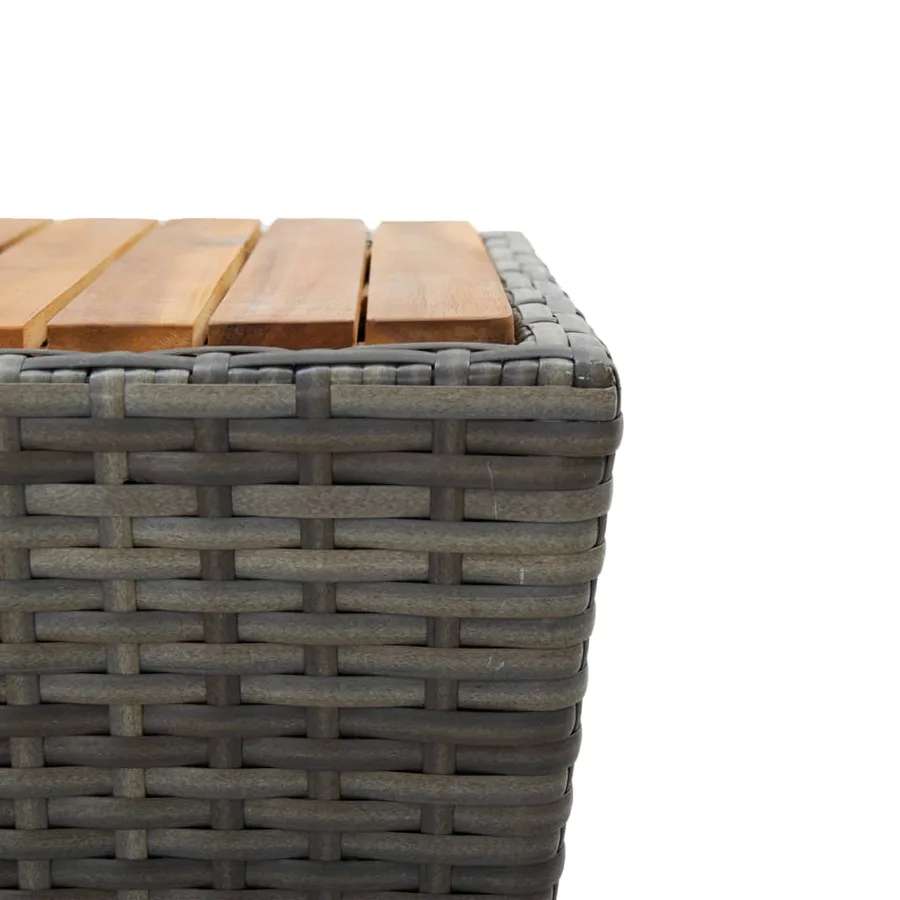 Ensemble de bistro avec coussins 3 pcs gris rotin et verre - 6