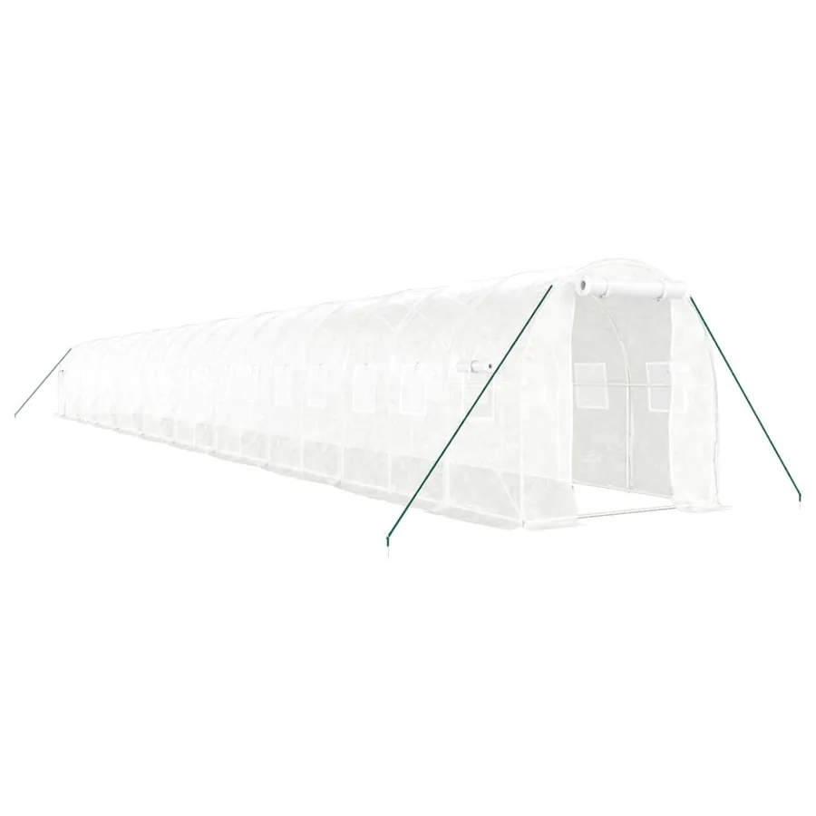 Serre avec cadre en acier blanc 40 m² 20x2x2 m - 2