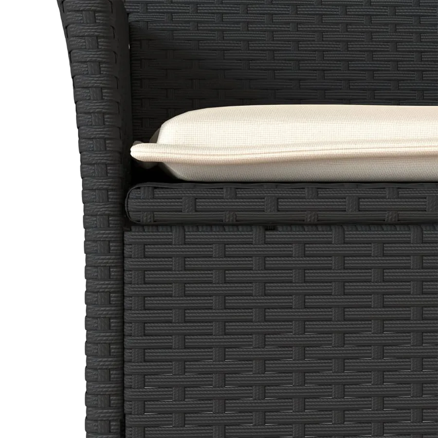 Ensemble à manger de jardin et coussins 3 pcs noir rotin acacia - 5