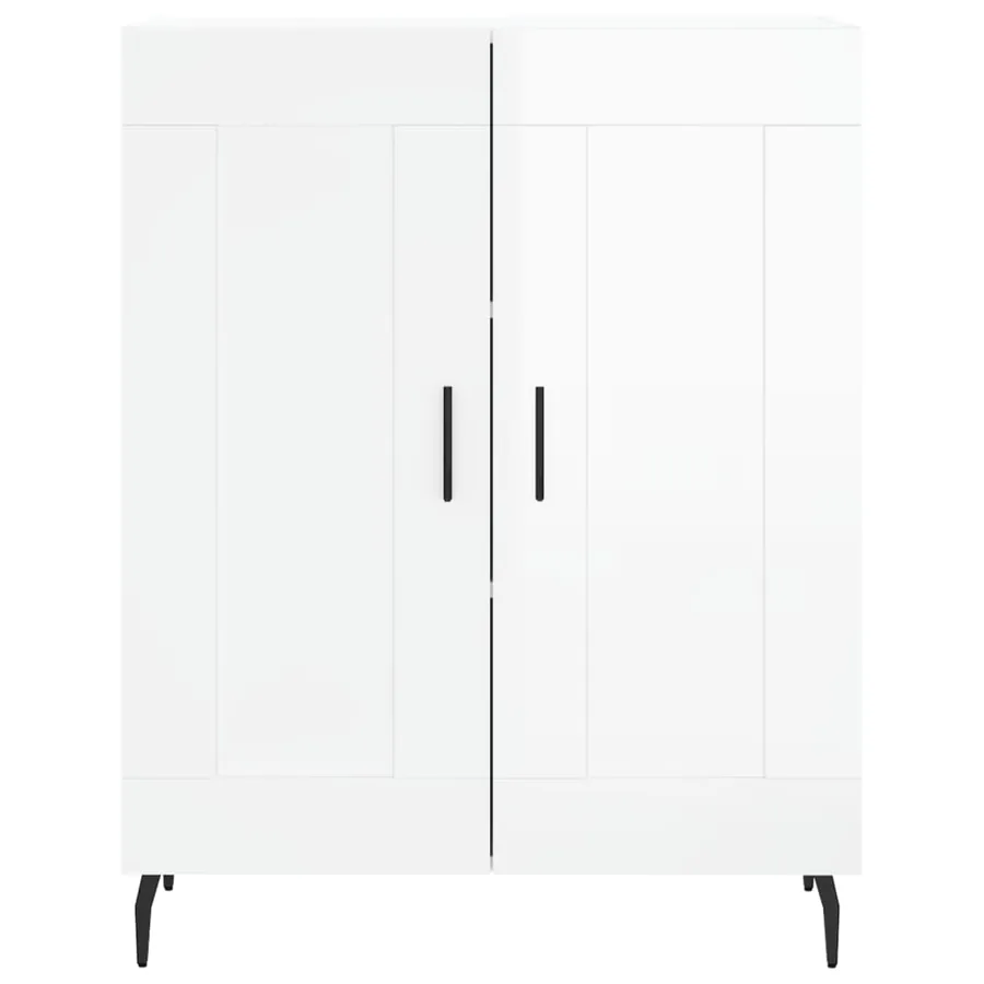 Buffet Blanc brillant 69,5x34x90 cm Bois d'ingénierie - 5