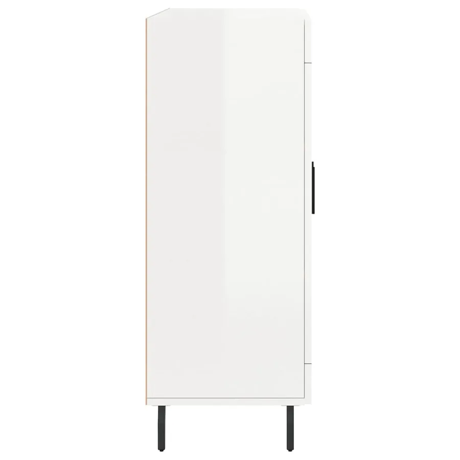 Buffet Blanc brillant 69,5x34x90 cm Bois d'ingénierie - 7