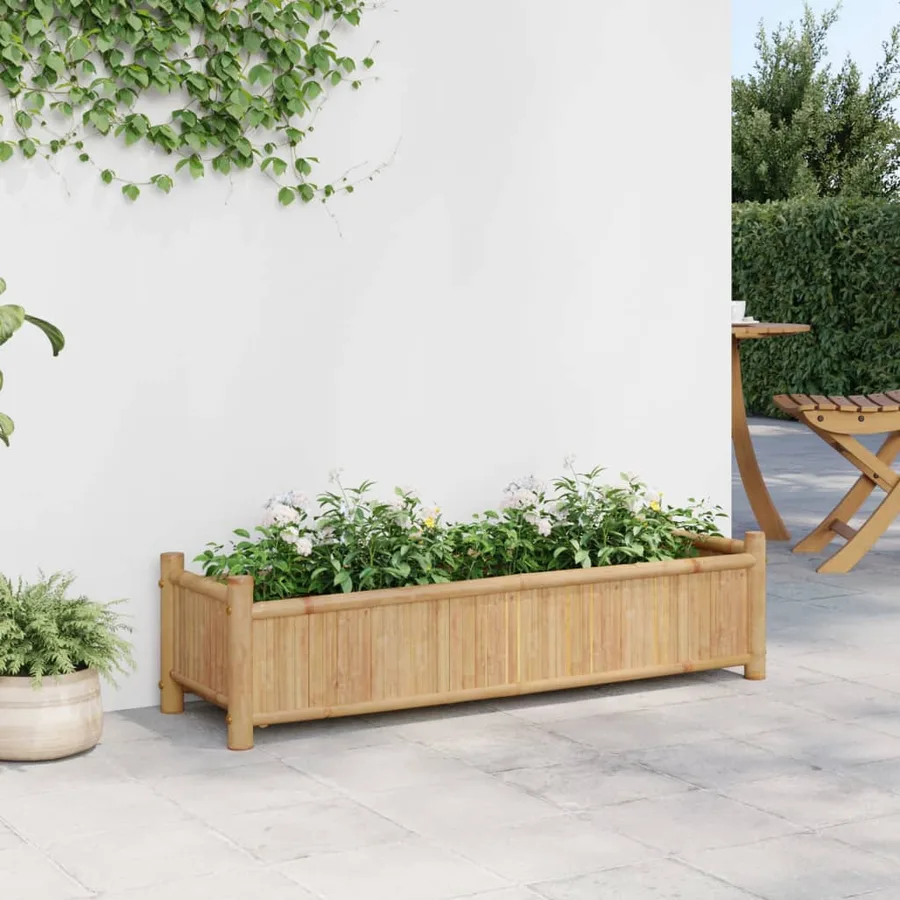 Jardinière 100x30x25 cm bambou - 3
