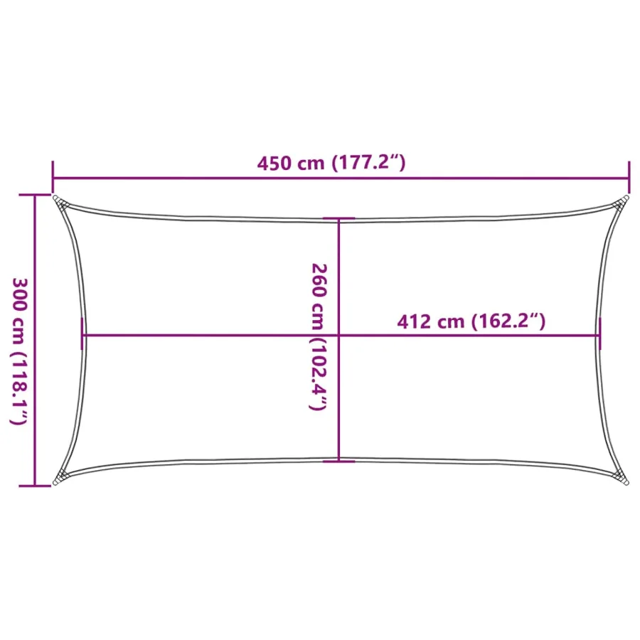 Voile d'ombrage gris clair 4,5x3 m 100% polyester oxford - 10