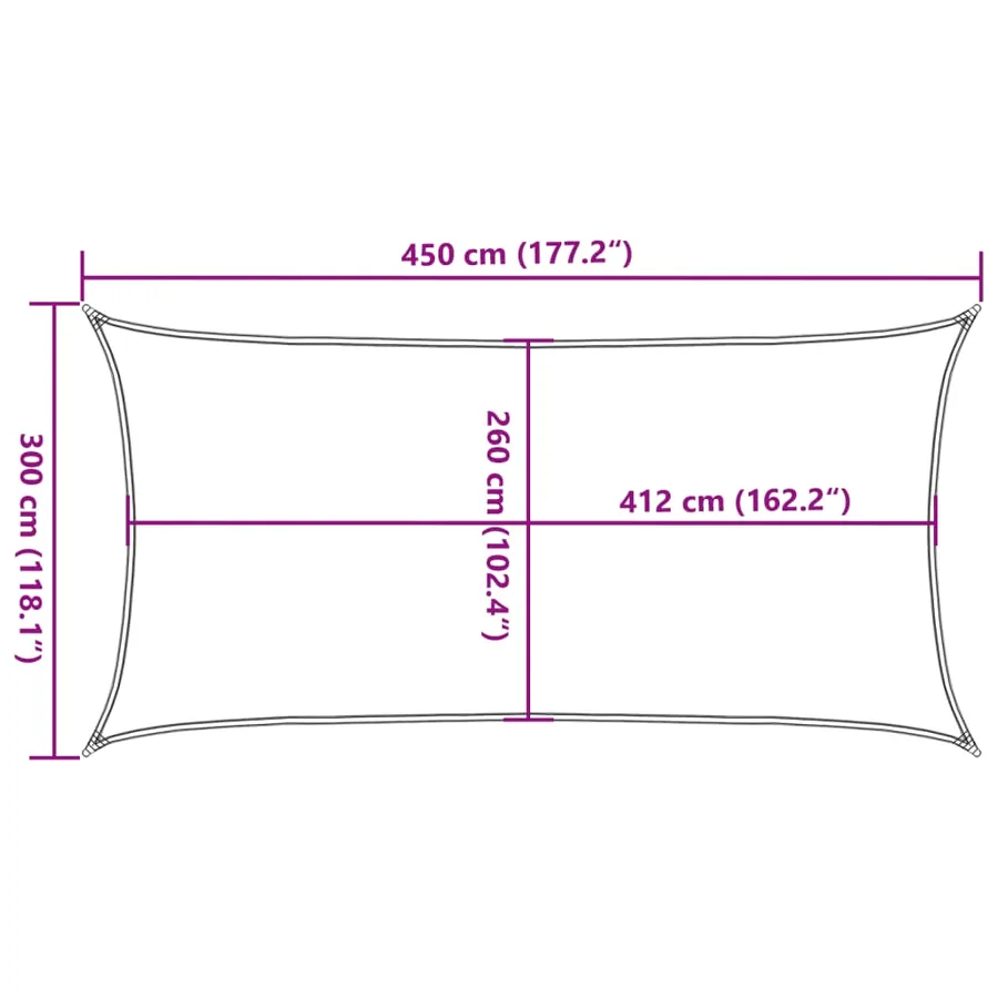 Voile d'ombrage sable 4,5x3 m 100 % polyester oxford - 10