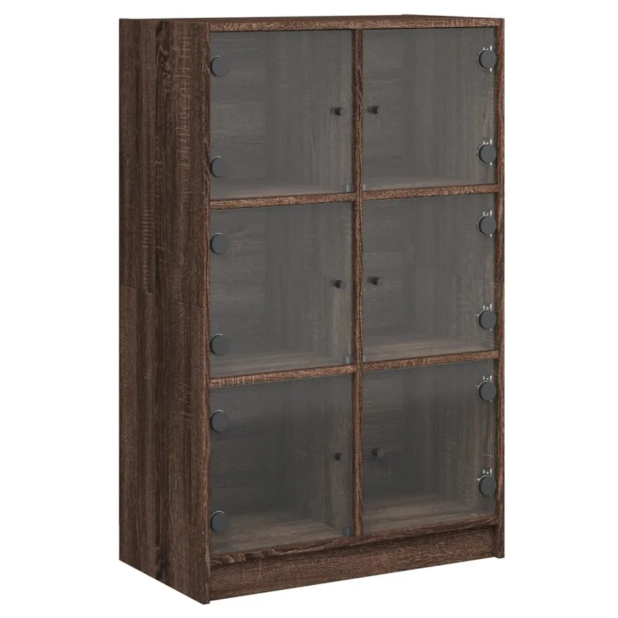 Buffet haut avec portes chêne marron bois d'ingénierie - 2