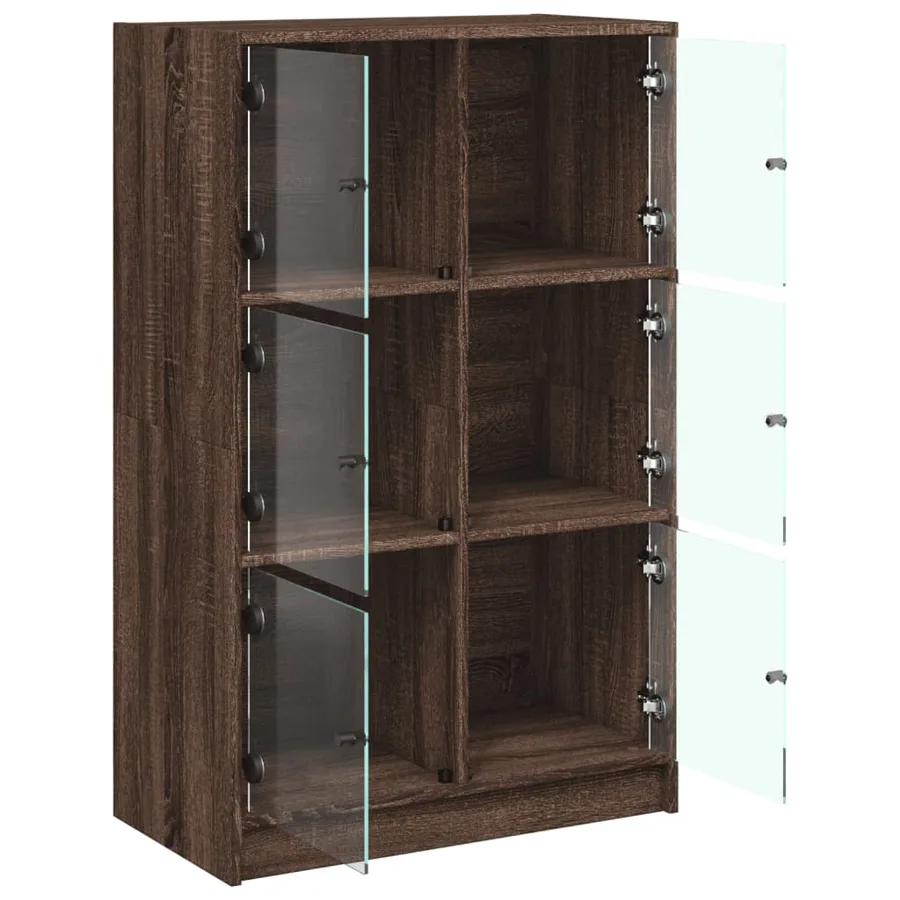 Buffet haut avec portes chêne marron bois d'ingénierie - 6