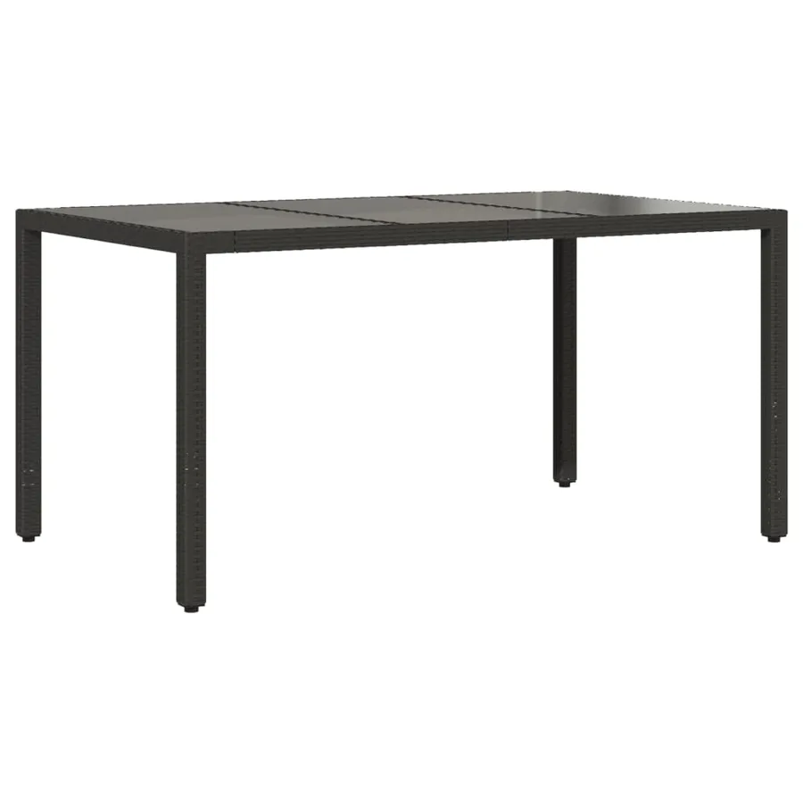 Ensemble à manger de jardin et coussins 5 pcs noir rotin verre - 4