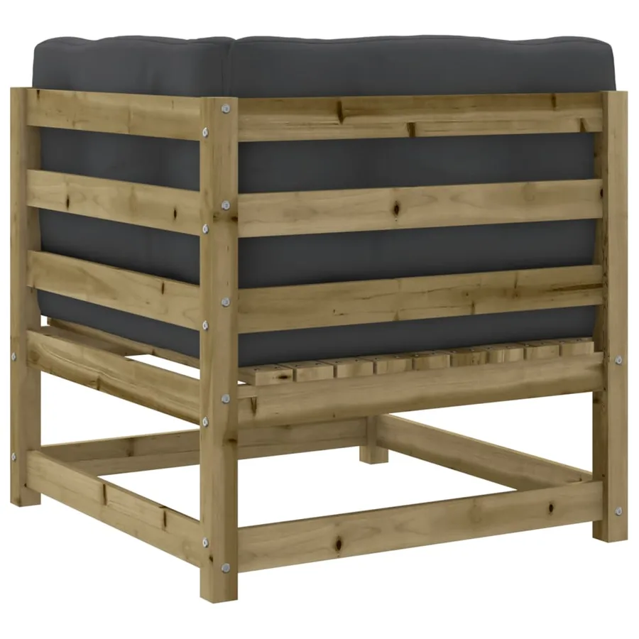 Salon de jardin 8 pcs avec coussins bois de pin imprégné - 7