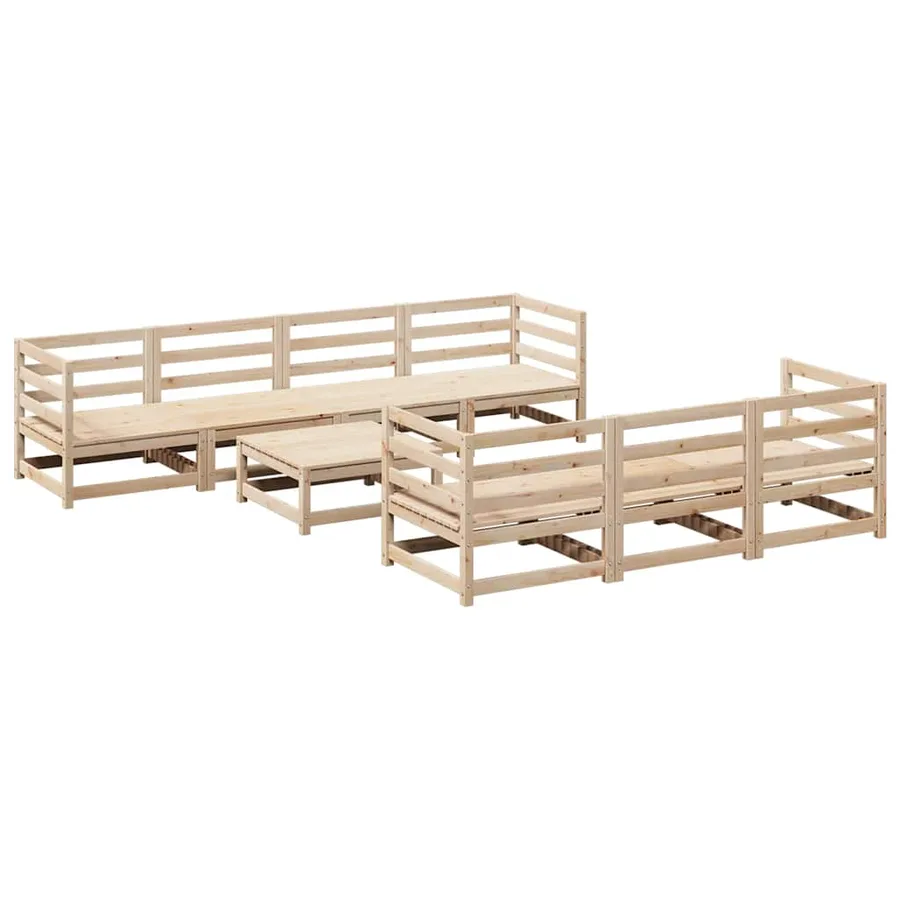 Salon de jardin 8 pcs bois de pin massif - 2