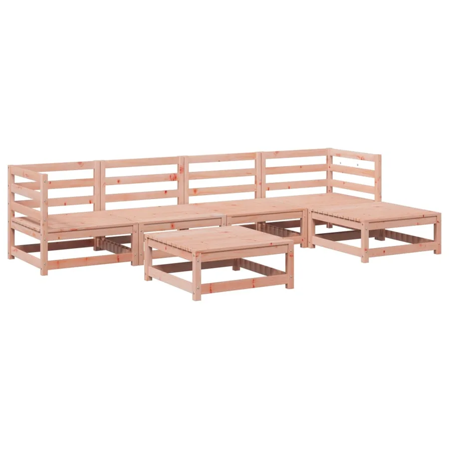 Salon de jardin 6 pcs bois massif sapin de douglas - 2
