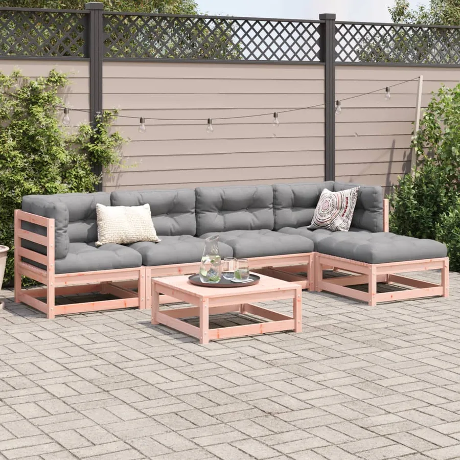 Salon de jardin 6 pcs bois massif sapin de douglas - 3