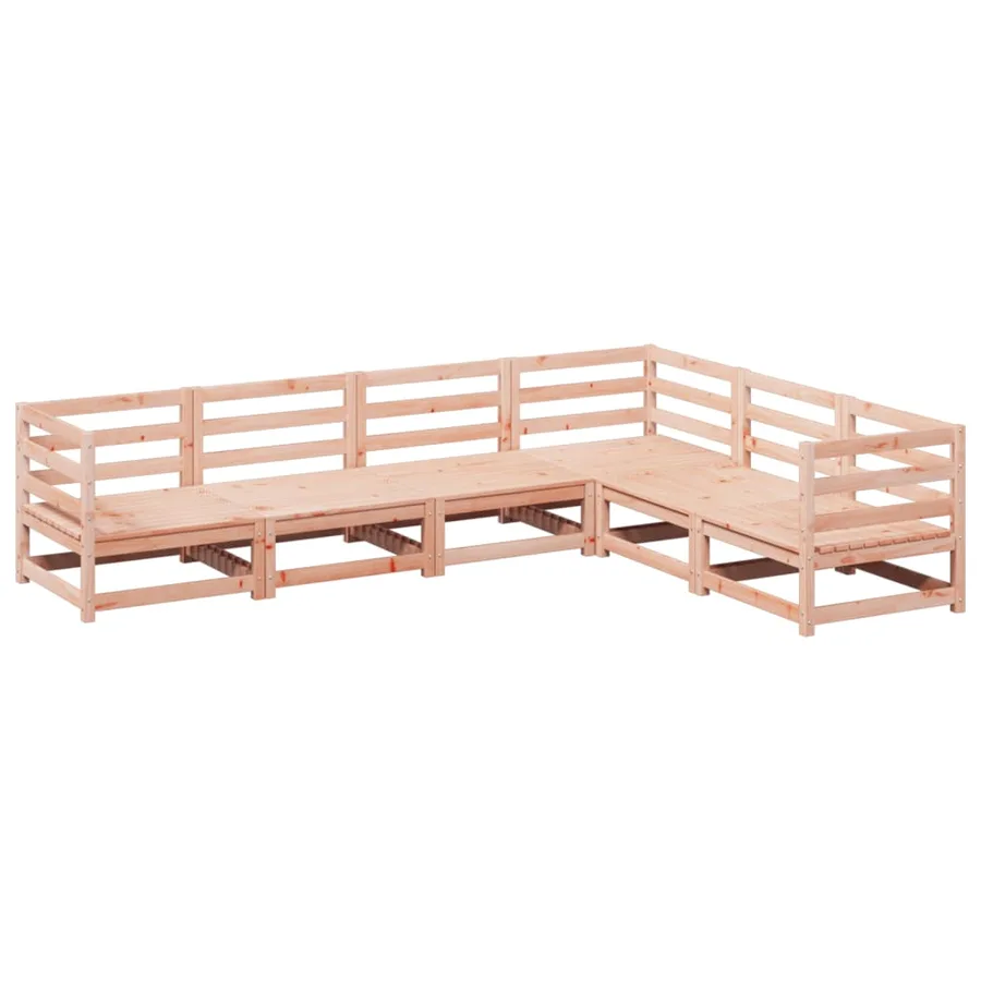 Salon de jardin 6 pcs bois massif sapin de douglas - 2