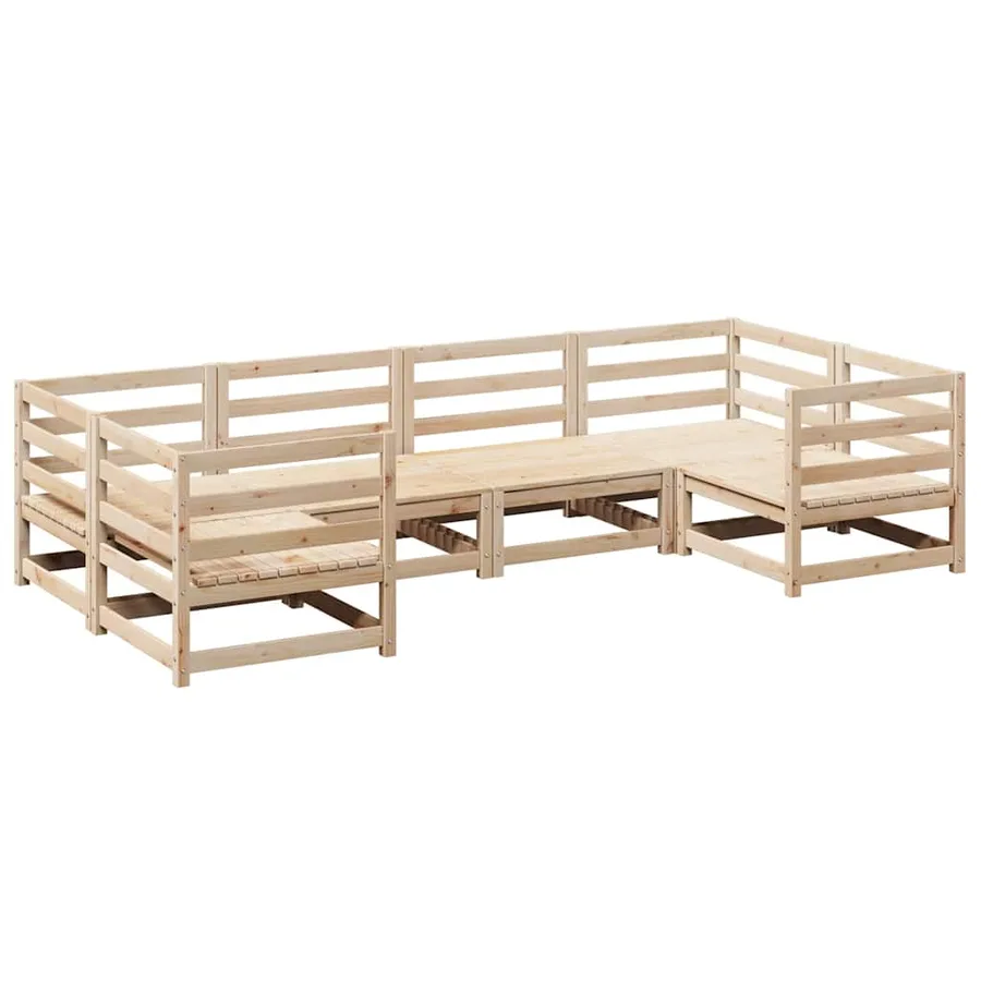 Salon de jardin 6 pcs bois de pin massif - 2
