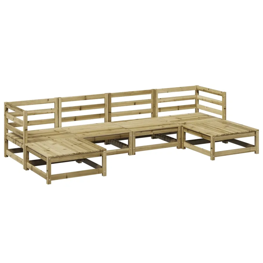 Salon de jardin 6 pcs bois de pin imprégné - 2