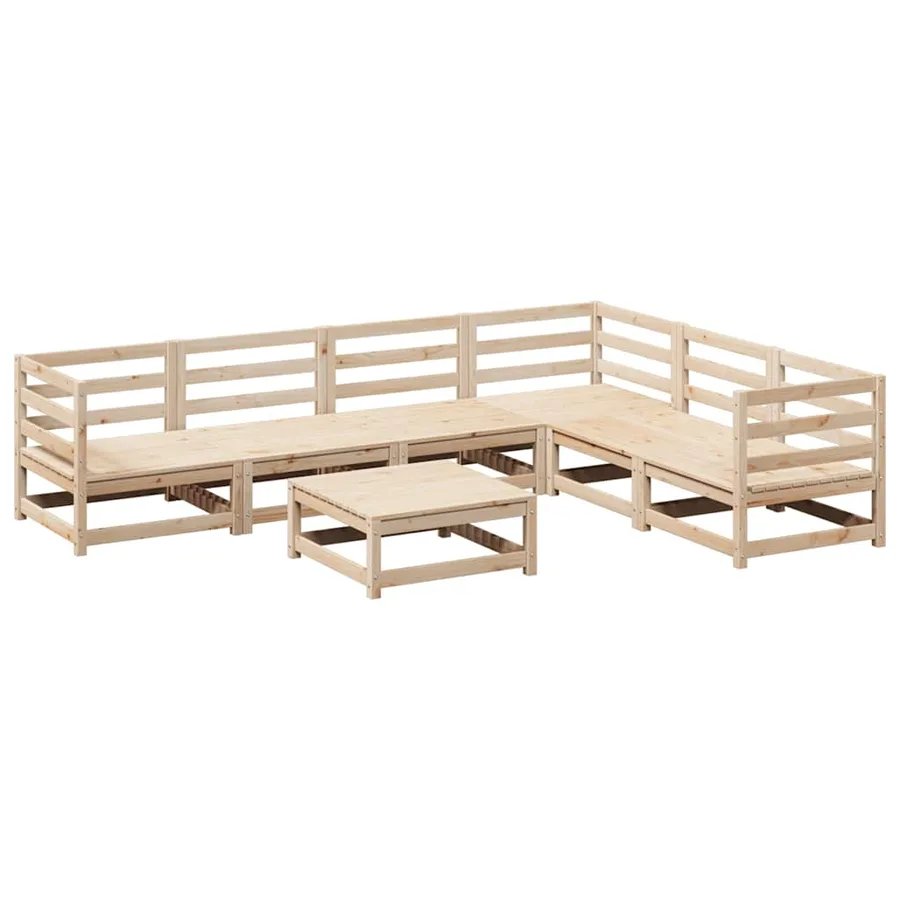 Salon de jardin 7 pcs bois de pin massif - 2