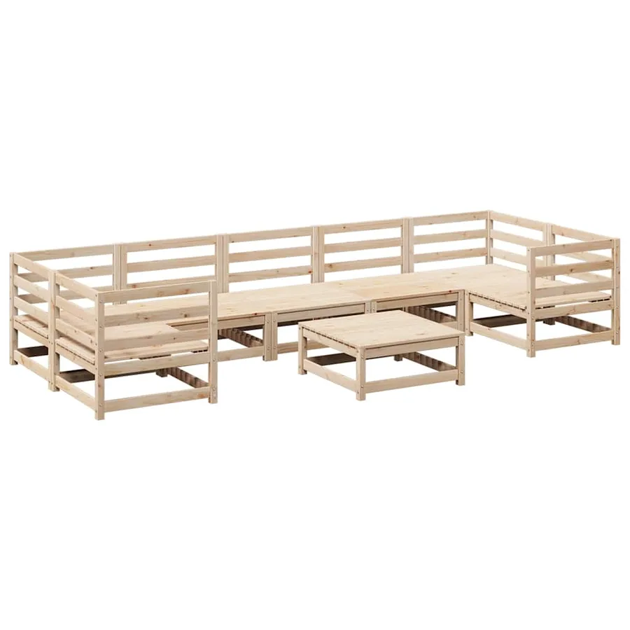 Salon de jardin 8 pcs bois de pin massif - 2