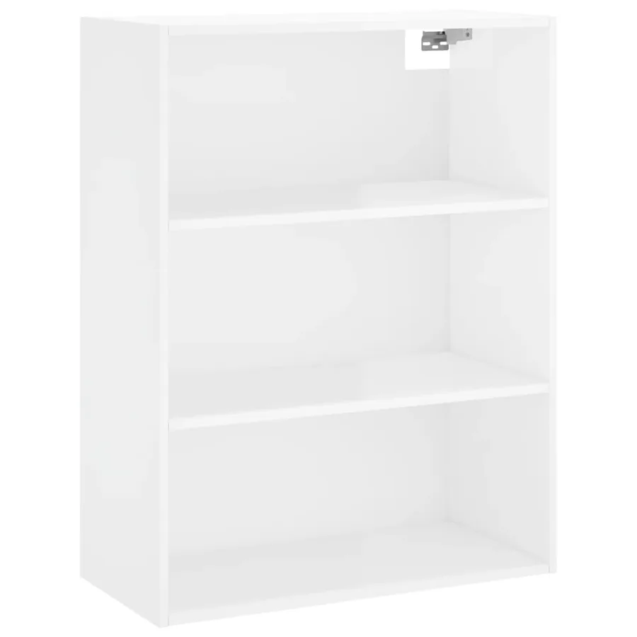 Buffet haut Blanc brillant 69,5x34x180 cm Bois d'ingénierie - 5
