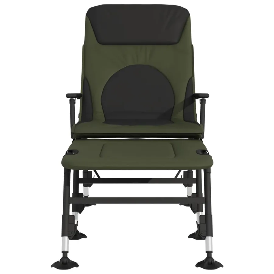 Chaise longue de pêche avec pieds à boue réglables pliable vert - 3