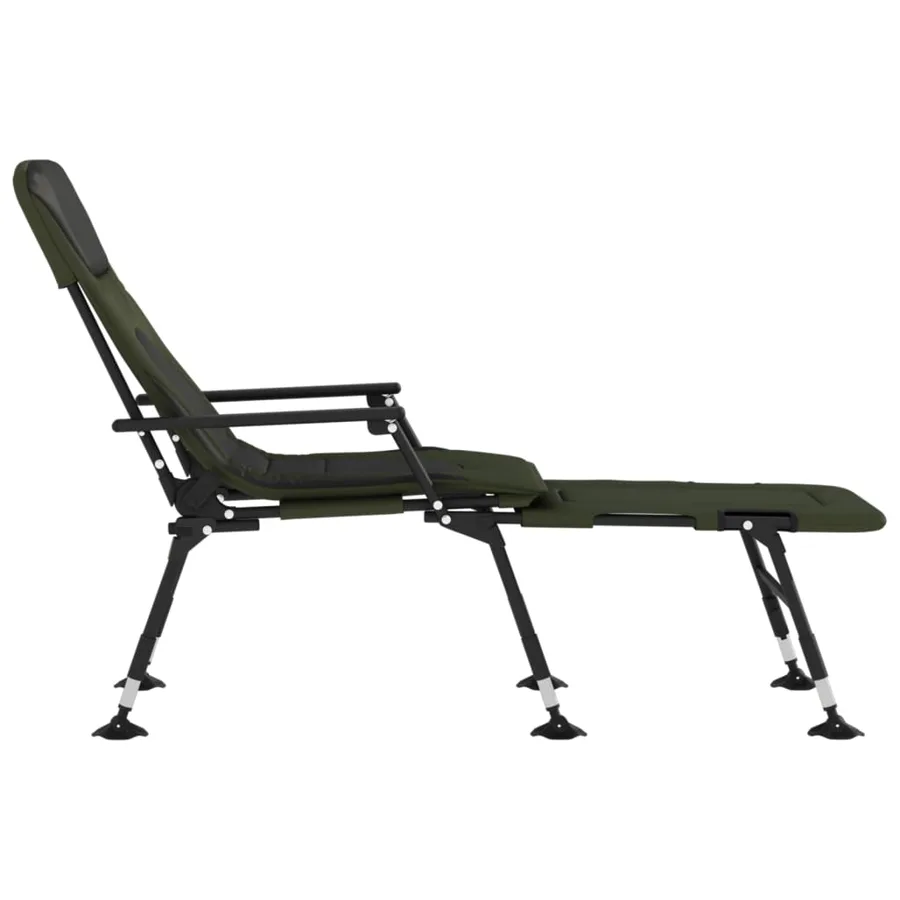 Chaise longue de pêche avec pieds à boue réglables pliable vert - 4