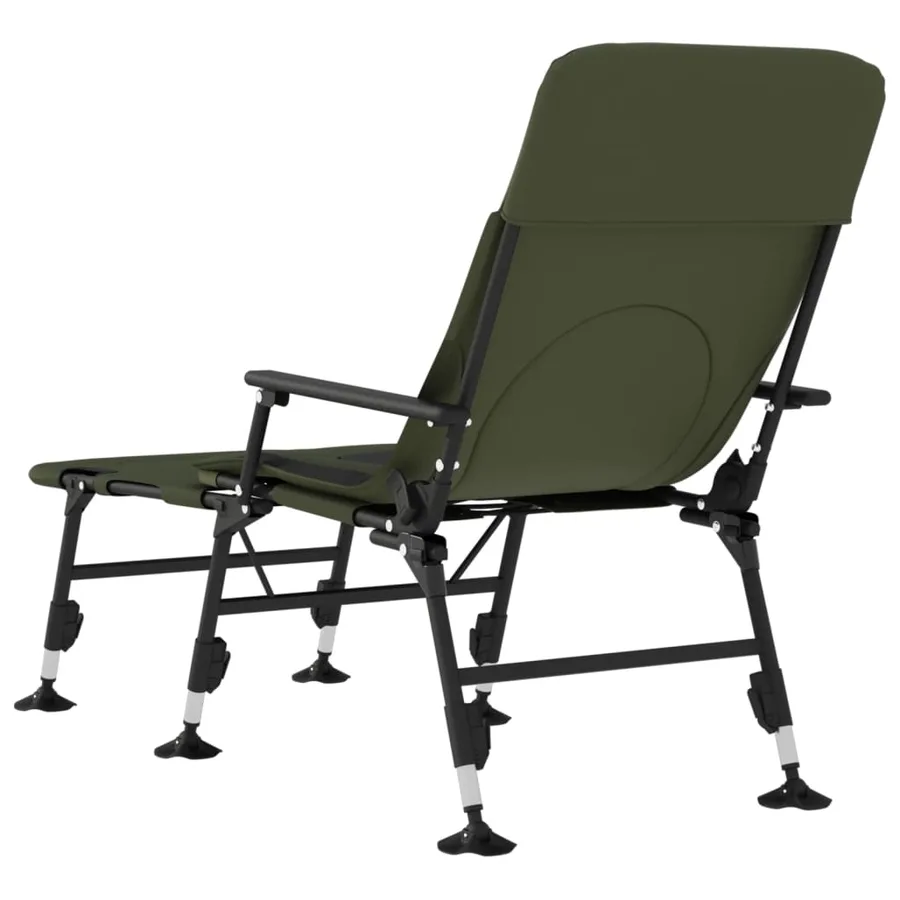 Chaise longue de pêche avec pieds à boue réglables pliable vert - 5