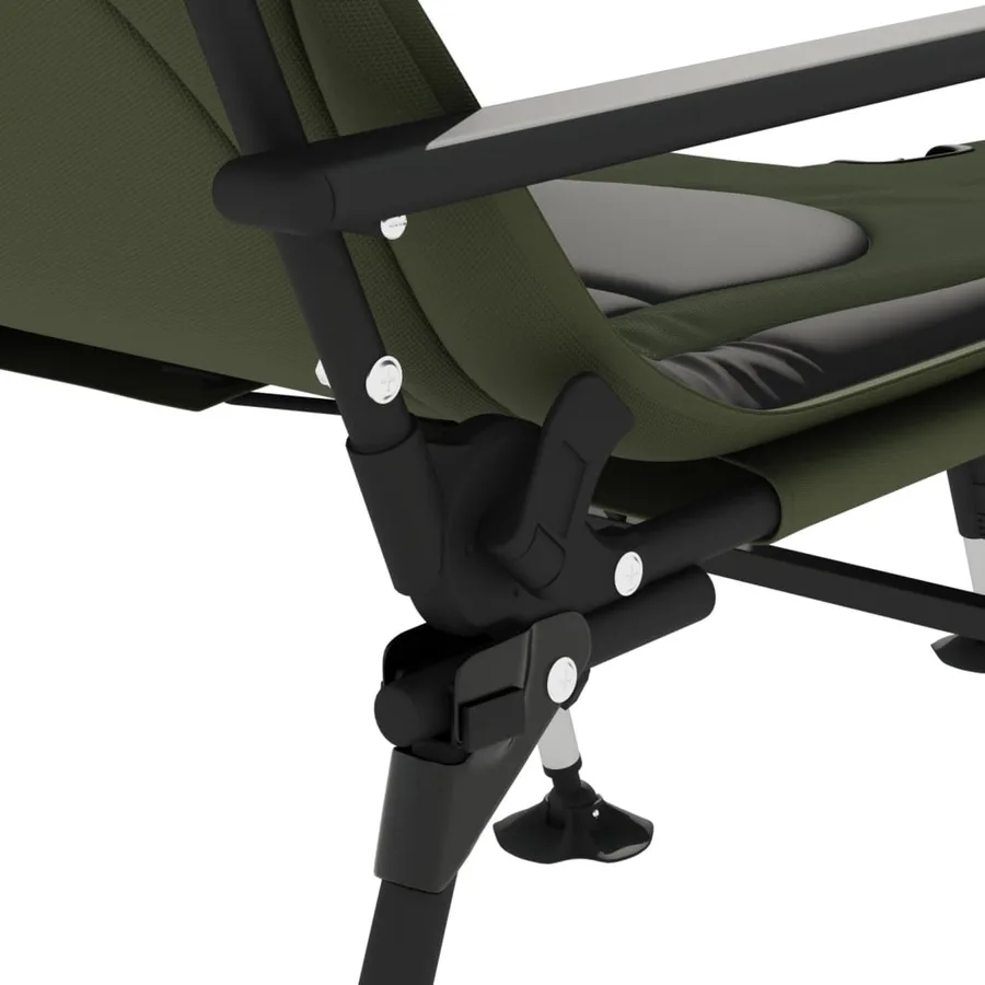 Chaise longue de pêche avec pieds à boue réglables pliable vert - 8