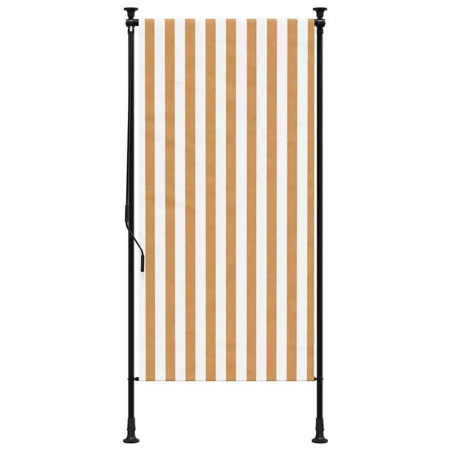 Store roulant d'extérieur orange et blanc 120x270cm tissu acier - 3
