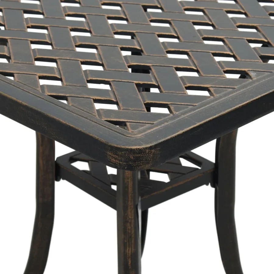 Table de jardin bronze 53x53x53 cm aluminium coulé - 9