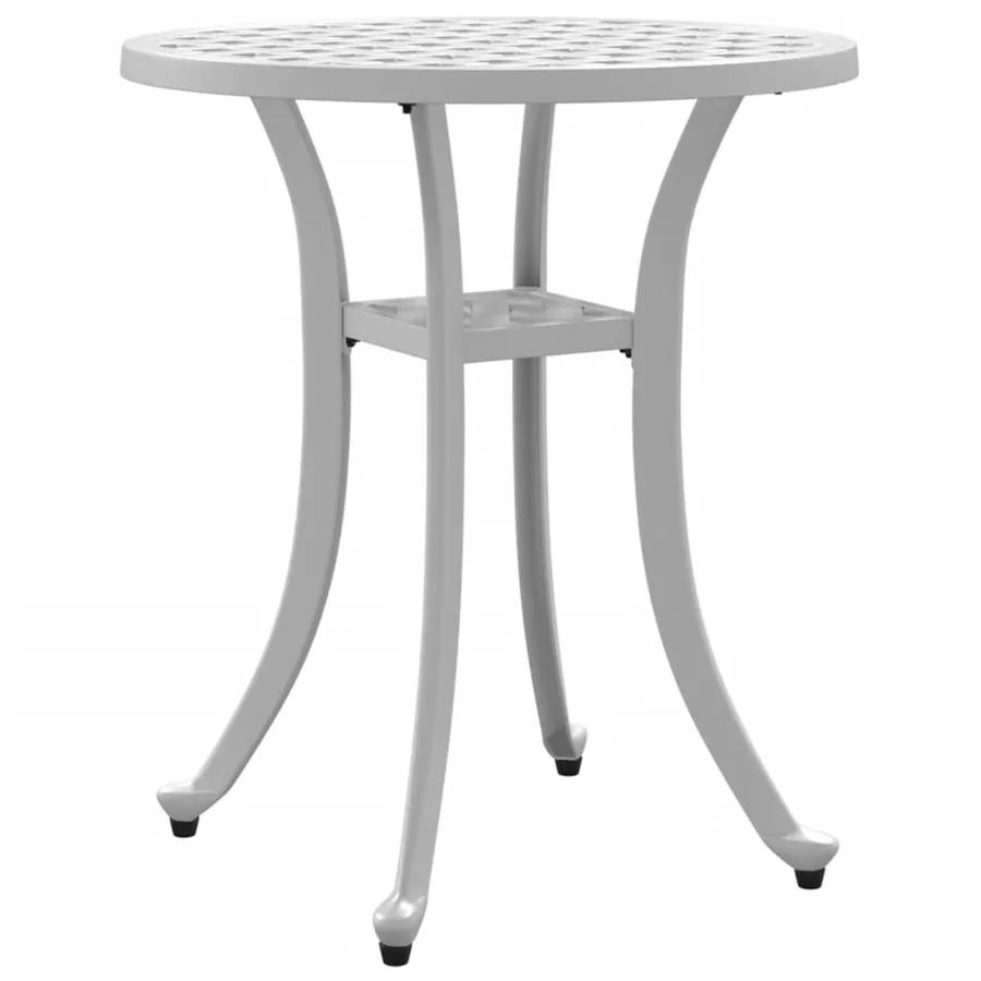 Table de jardin blanc Ø48x53 cm aluminium coulé - 7