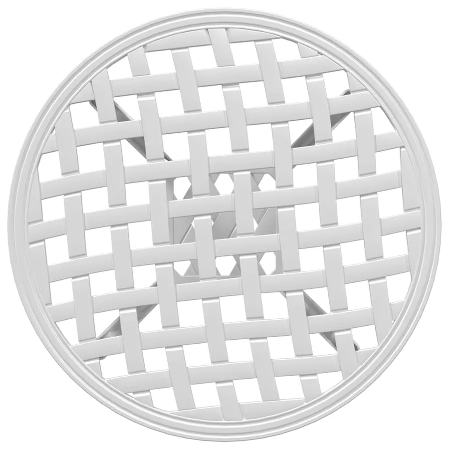 Table de jardin blanc Ø48x53 cm aluminium coulé - 8