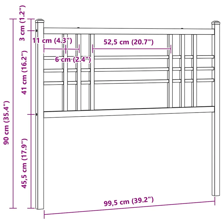 Tête de lit de remplacement métal blanc 100 cm - 6
