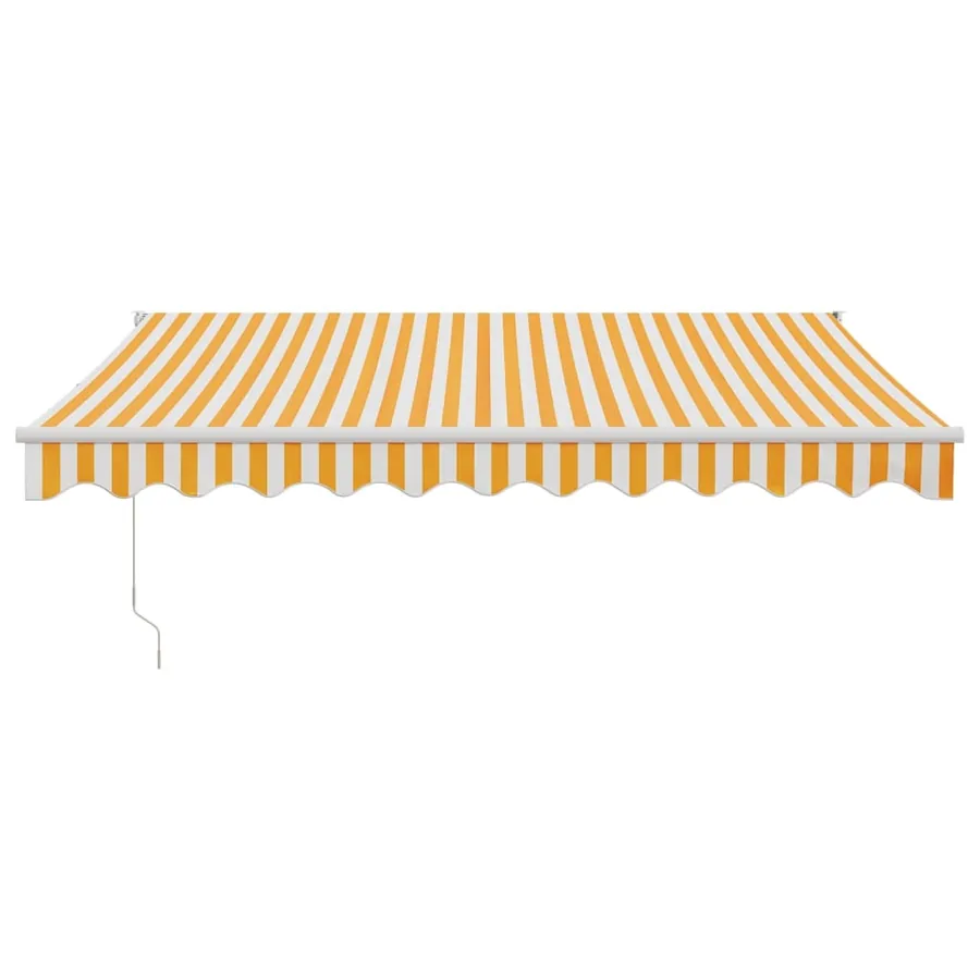 Auvent rétractable jaune et blanc 3,5x2,5 m tissu et aluminium - 3