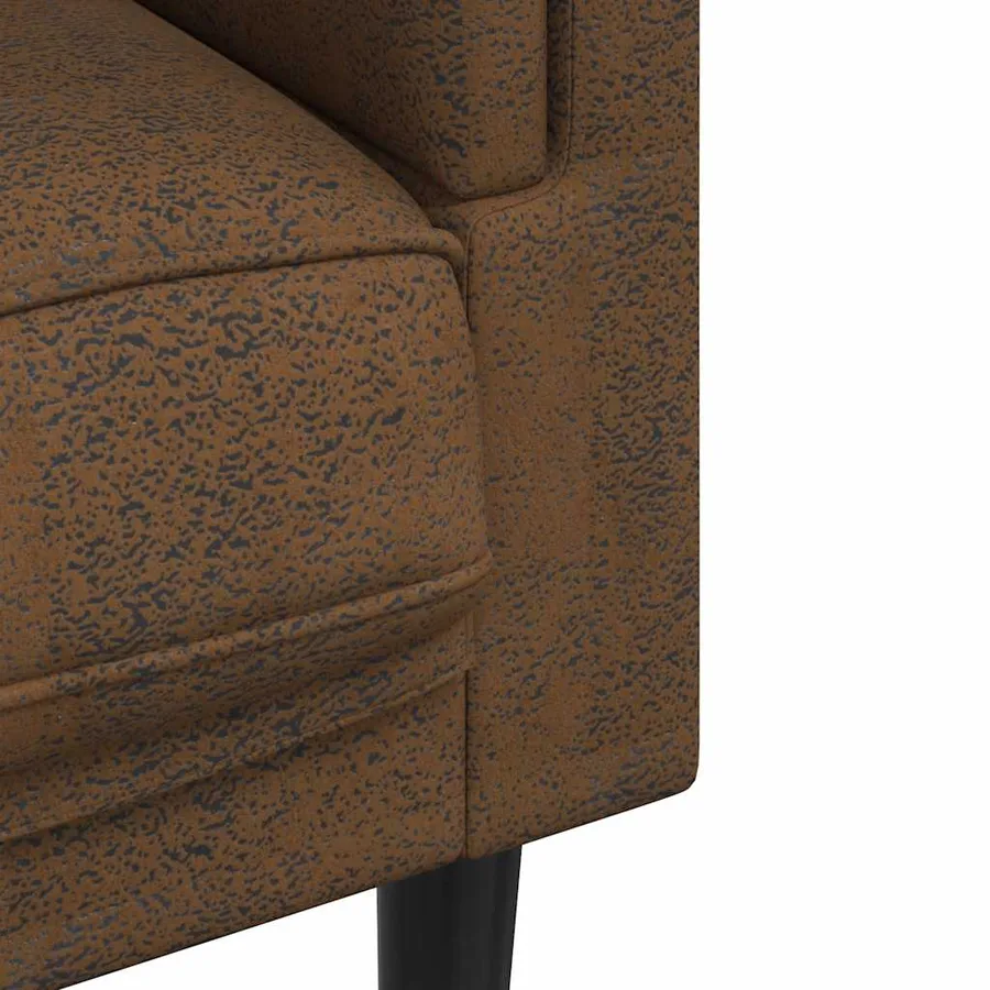 Fauteuil avec coussin marron similicuir daim - 7