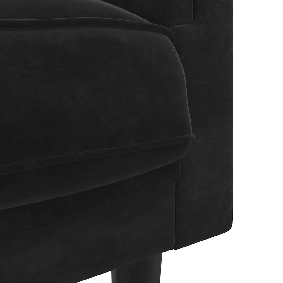 Fauteuil avec coussin noir velours - 7